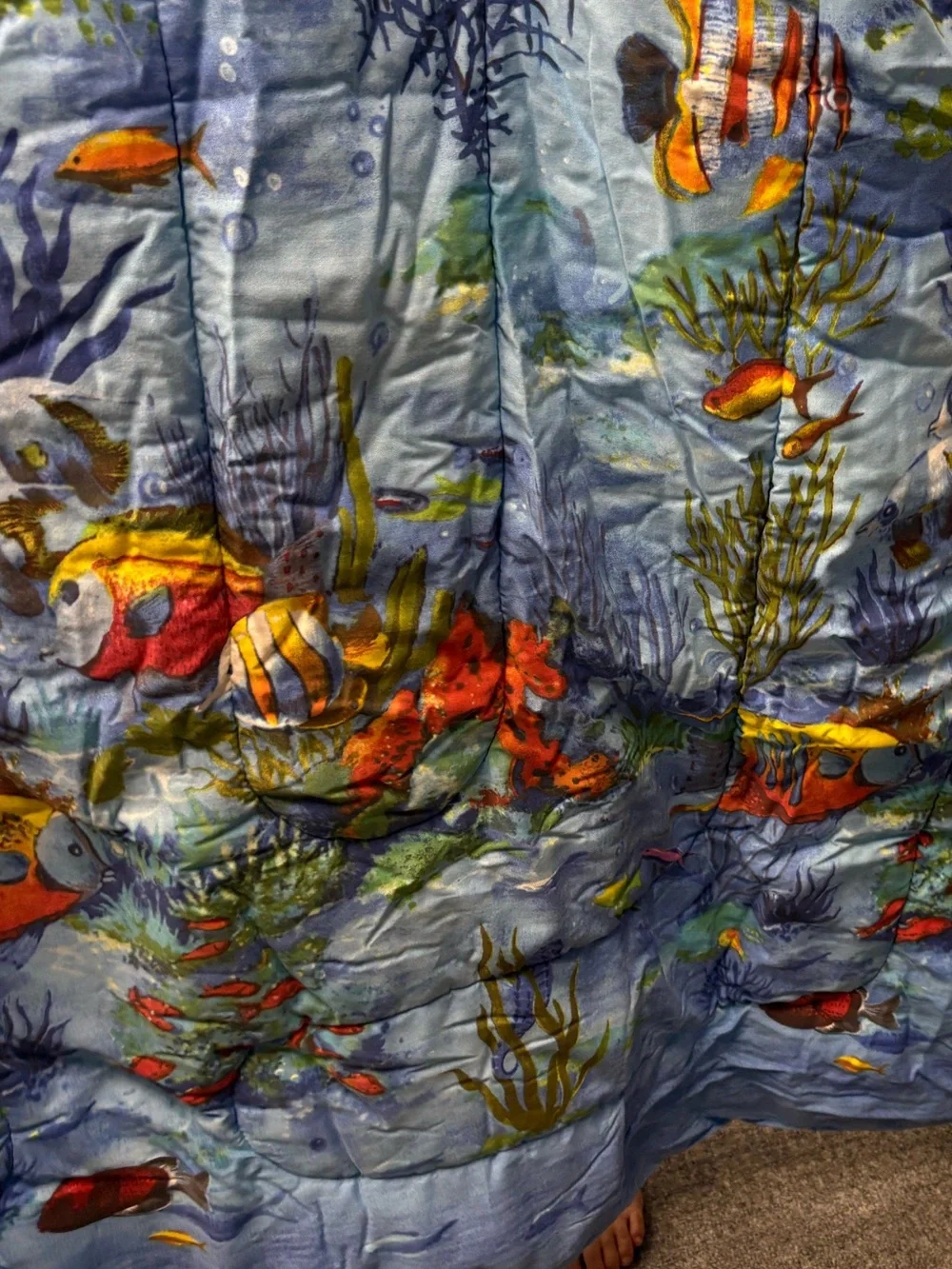 Vintage Twin Fish In Love Comforter, 2 Shams, Bed Skirt